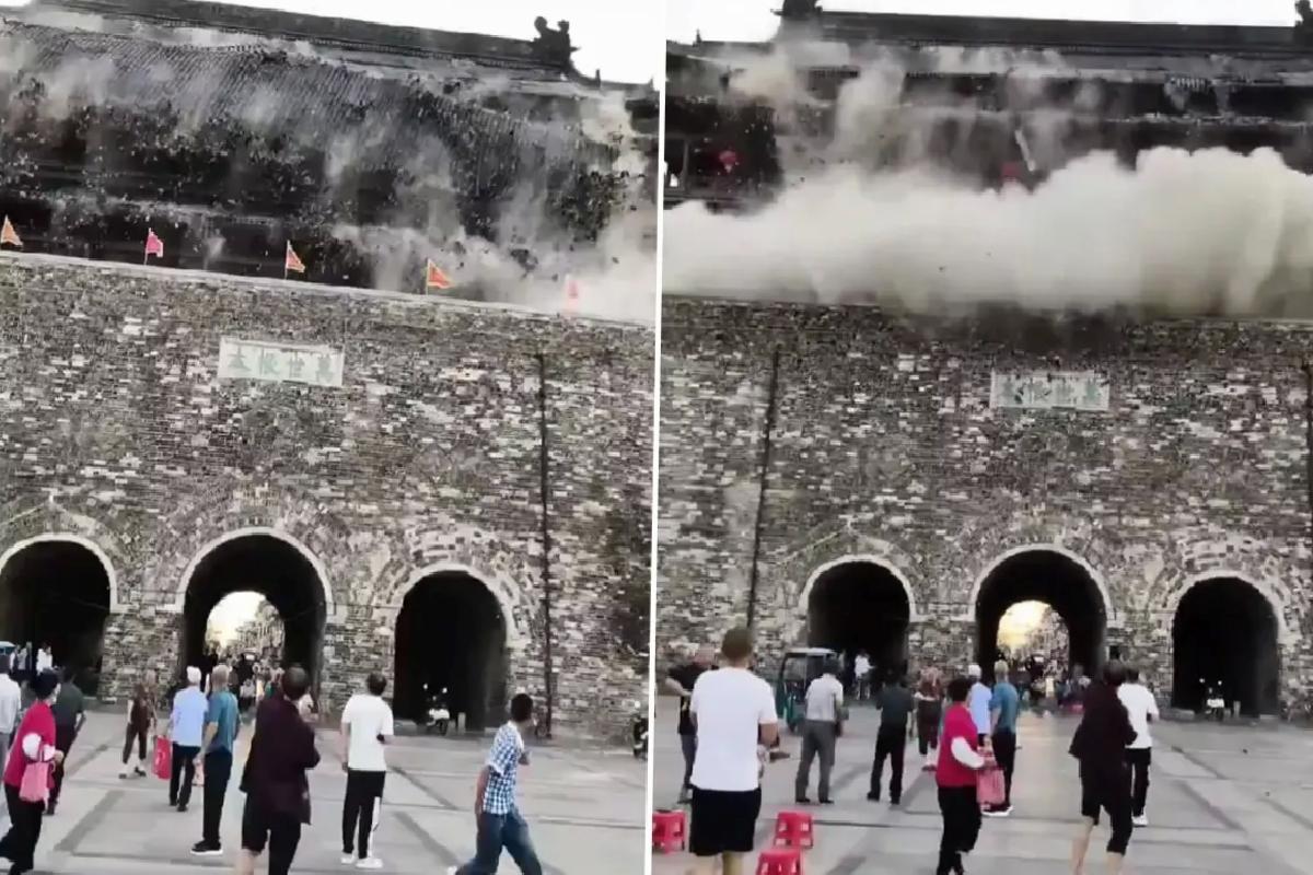 18 milyon liraya restore edilen dev tapınak bir anda çöktü