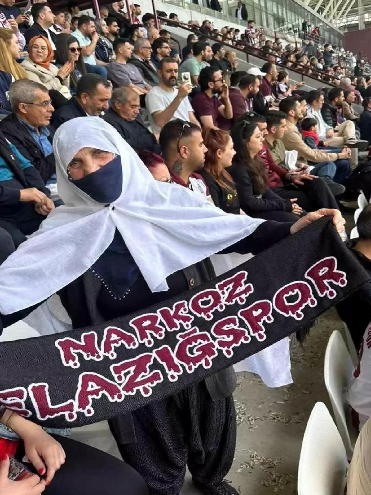 76 Yaşındaki Muhsine Nine Elazığspor’u Destekledi