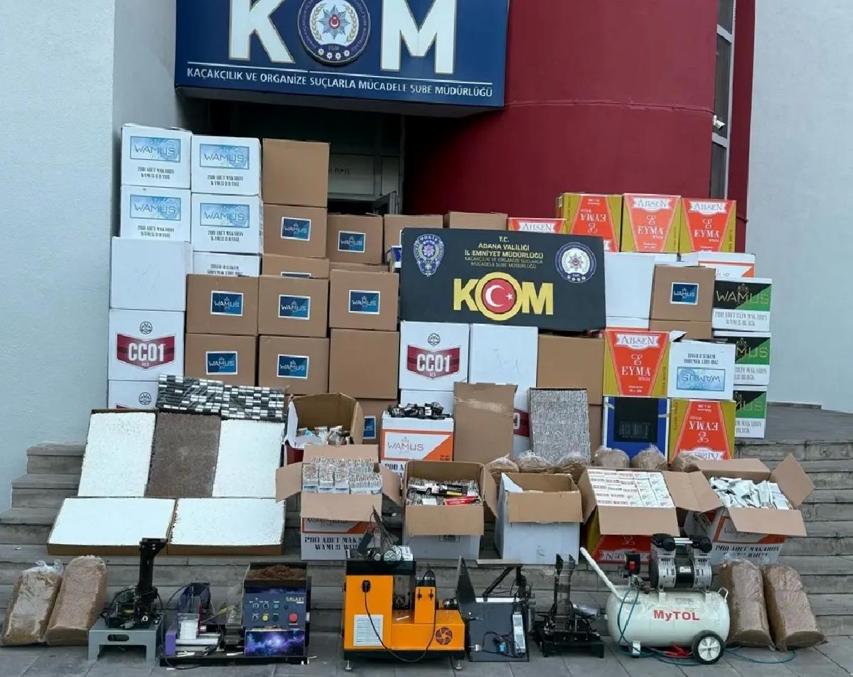 Adana’da Kaçak Makaron Operasyonu