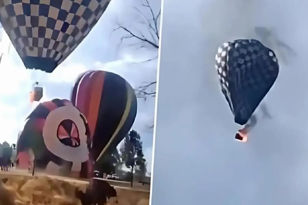 Alevler içinde kalan sıcak hava balonundan düşen adam feci biçimde can verdi