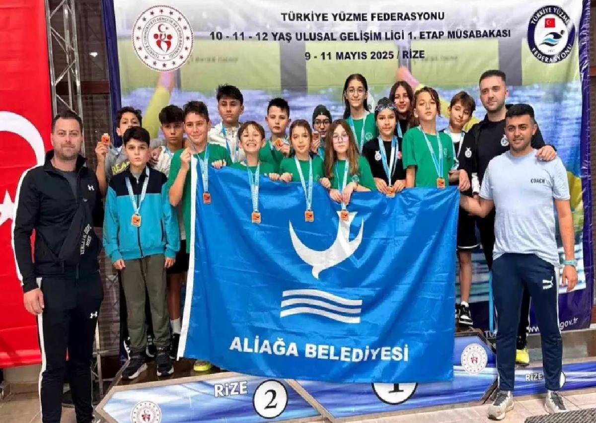 Aliağa’nın Yüzücüleri Rize’den 16 Madalya ile Döndü