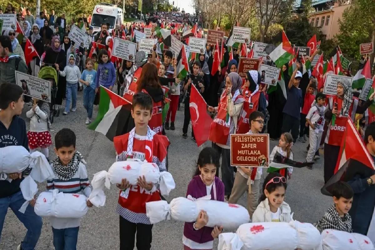 Ankara’da Filistin için Protesto