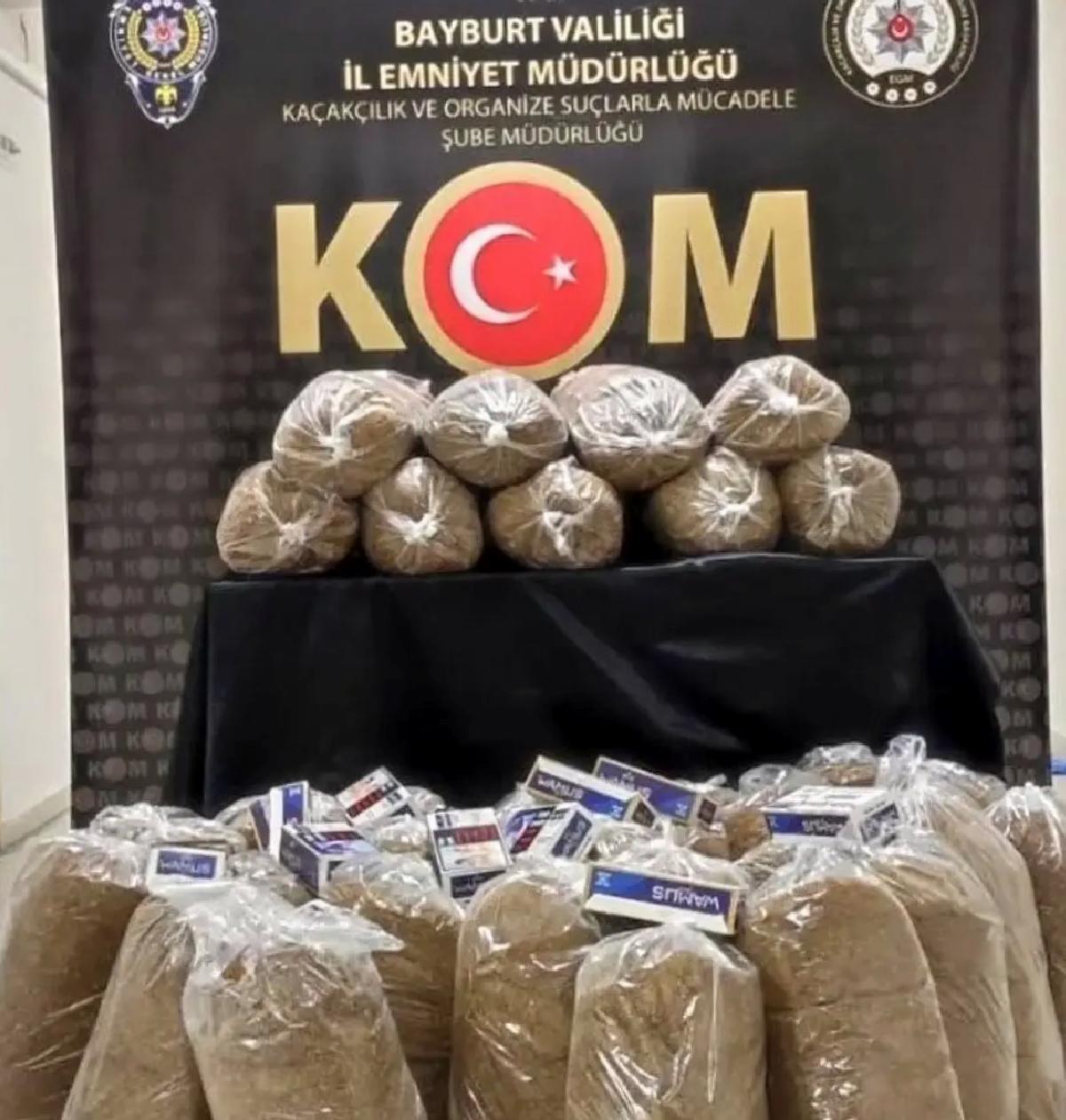Bayburt’ta Tütün ve Makaron Ele Geçirildi