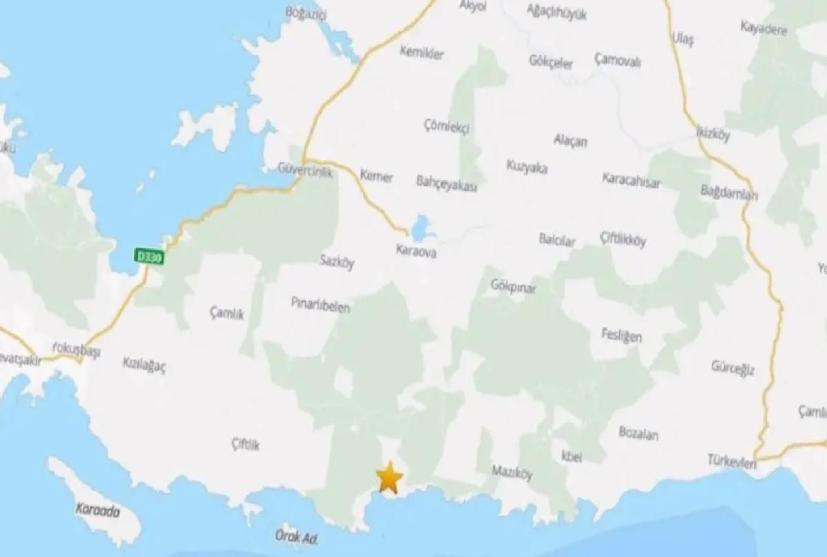 Bodrum’da 4.1 Büyüklüğünde Zelzele