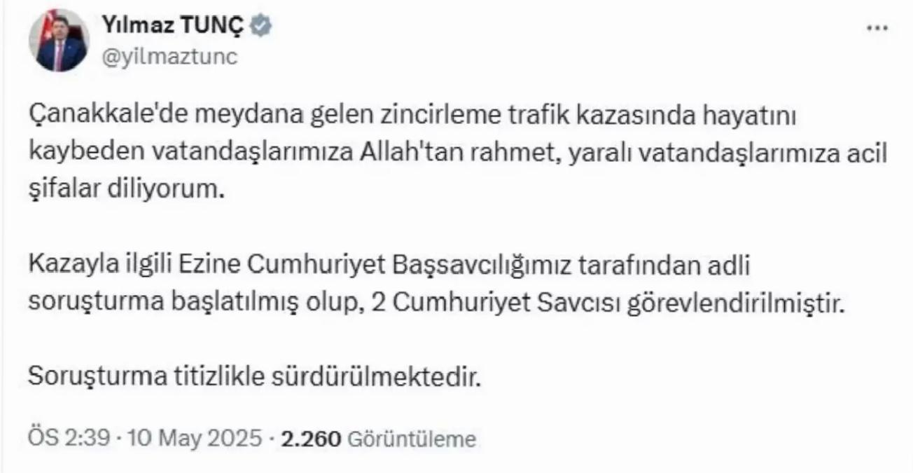 Çanakkale’deki Kazada 2 Savcı Görevlendirildi