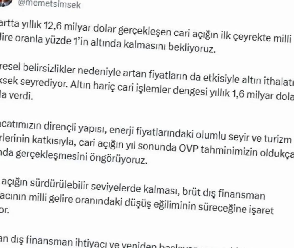 Cari Açık Yıl Sonunda Beklentinin Altında Kalacak