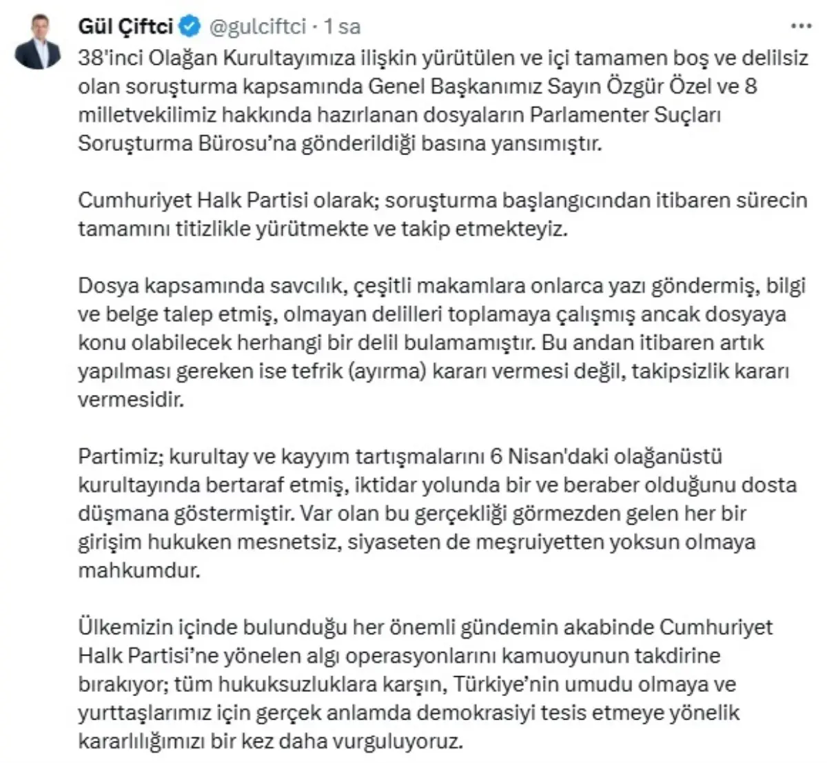 CHP’den Kurultay Soruşturmasına Reaksiyon