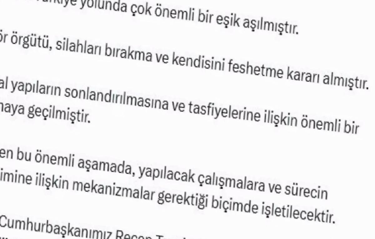 Efkan Ala: Terör örgütü silahları bırakma ve kendisini feshetme kararı aldı