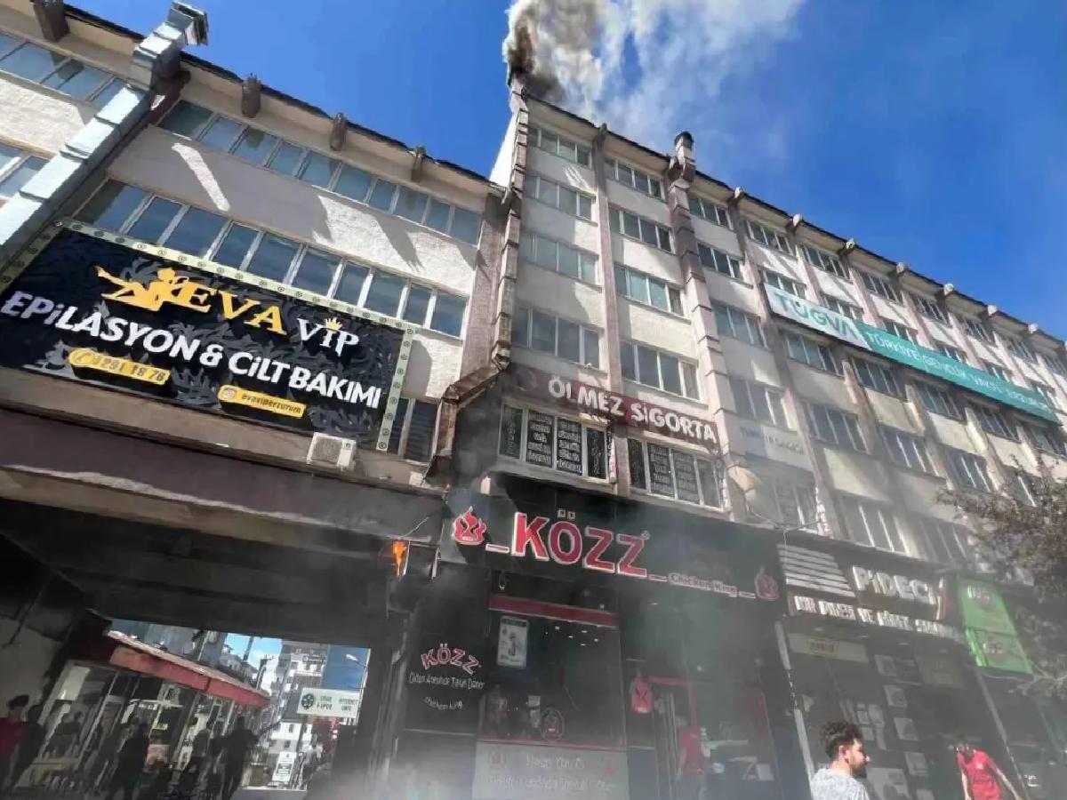 Erzurum’da Bacadan Yangın Çıktı