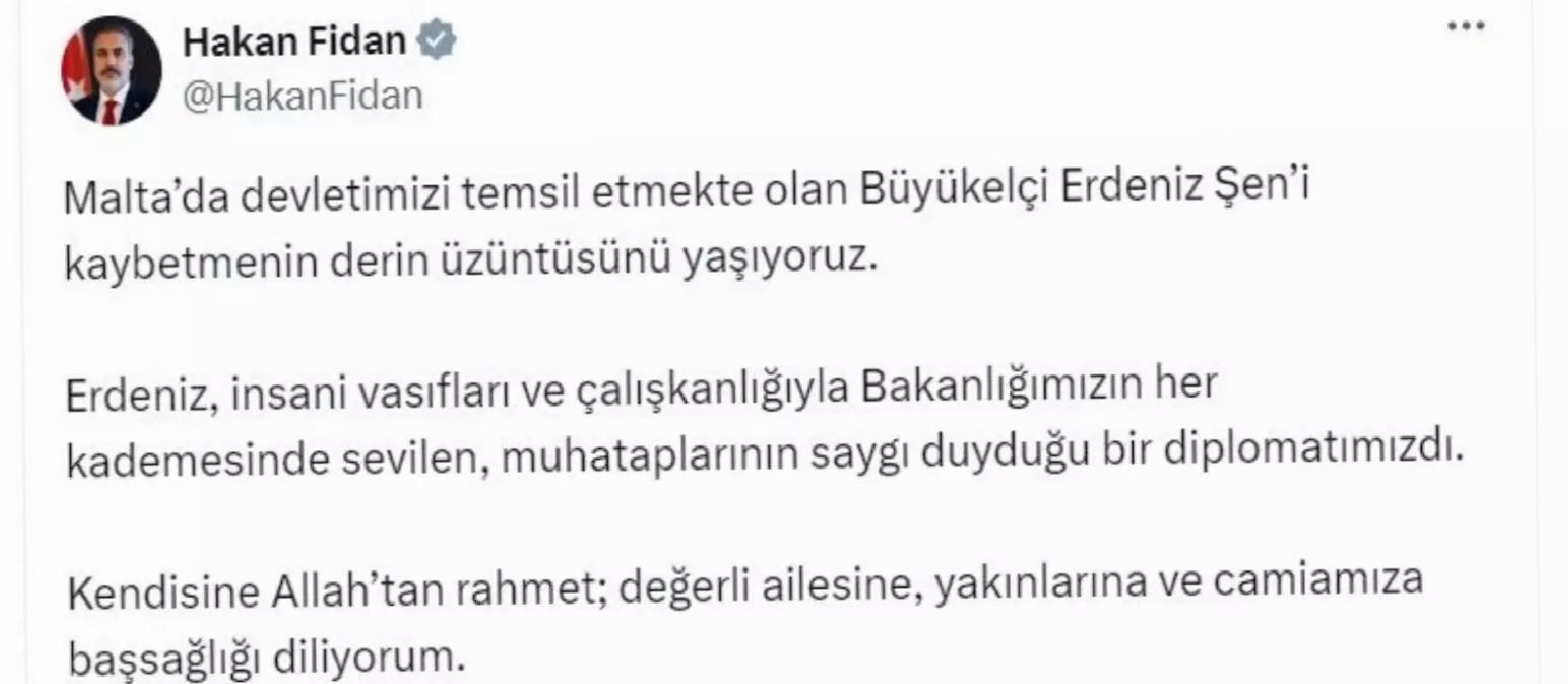 Fidan’dan Büyükelçi Şen için Taziye