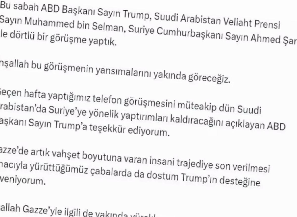 ‘GAZZE’YLE İLGİLİ MÜJDELİ HABERLER ALMAYI ÜMİT EDİYORUZ’