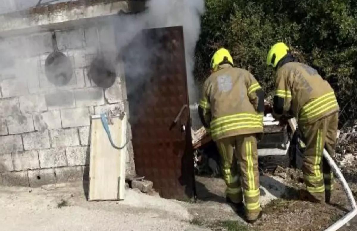 Gönen’de Mermer Atölyesinde Yangın