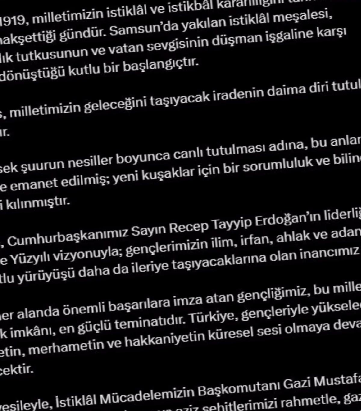 İletişim Başkanı Fahrettin Altun’dan 19 Mayıs Bildirisi