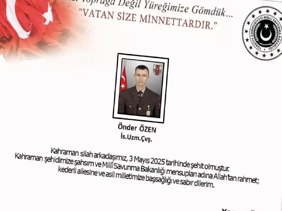 Irak’ın kuzeyindeki Pençe- Operasyon bölgesinde mayına basan uzman çavuş şehit oldu (2)