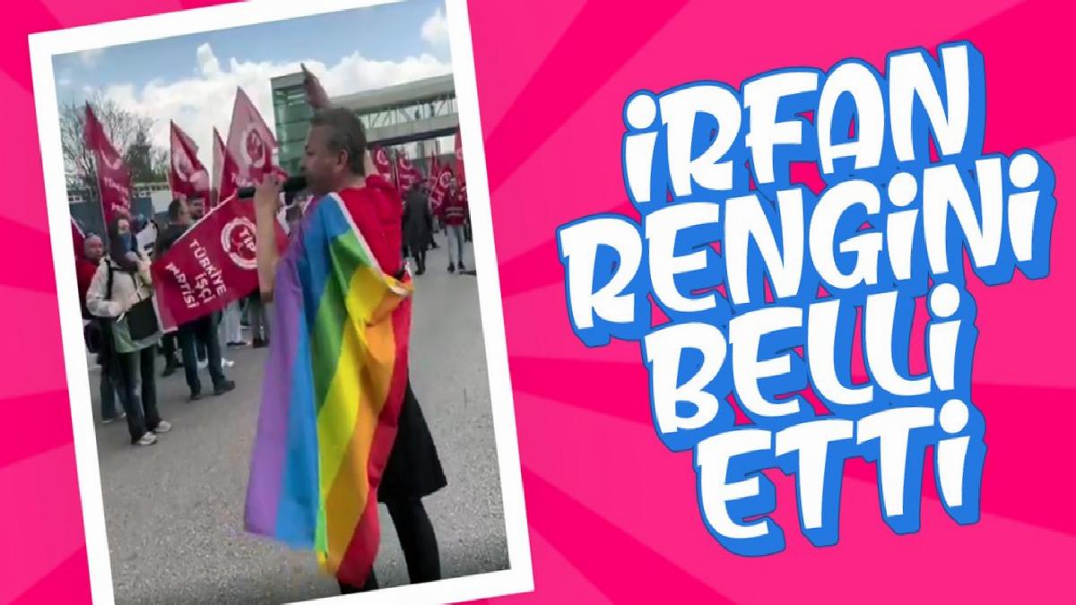 İrfan Değirmenci, 1 Mayıs kutlamalarına LGBT bayrağıyla katıldı