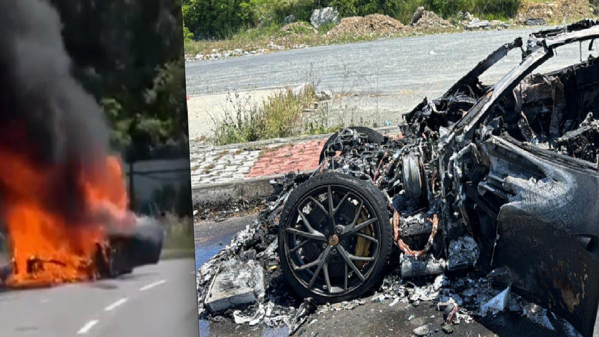 İstanbul’da 20 milyonluk Ferrari alev topuna döndü
