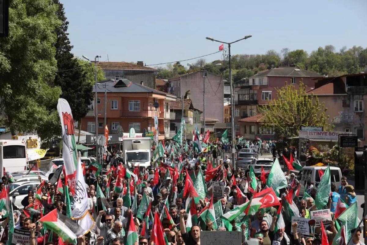 İstanbul’da Gazze için Yürüyüş Düzenlendi