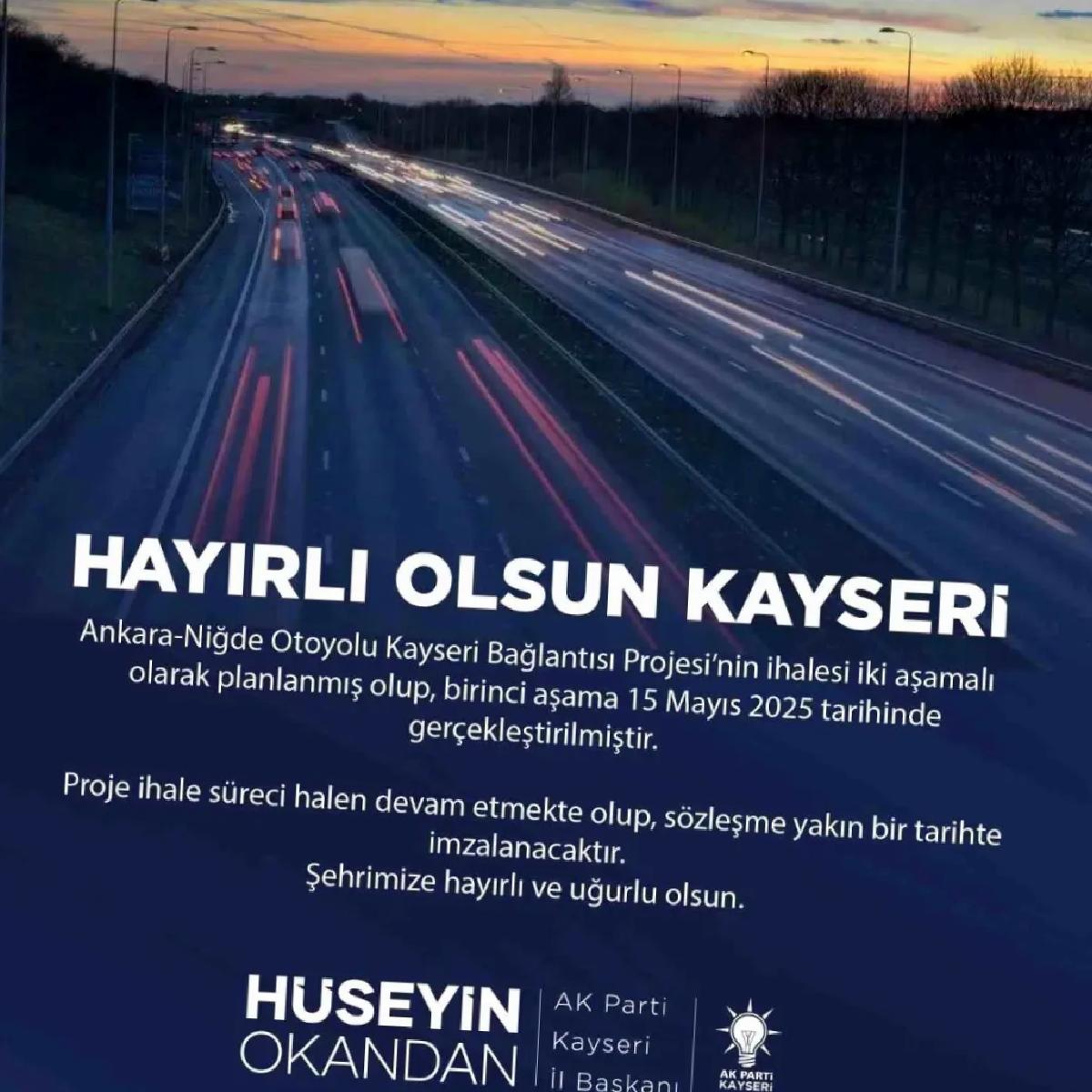 Kayseri Otoyolu İhalesi Gerçekleşti