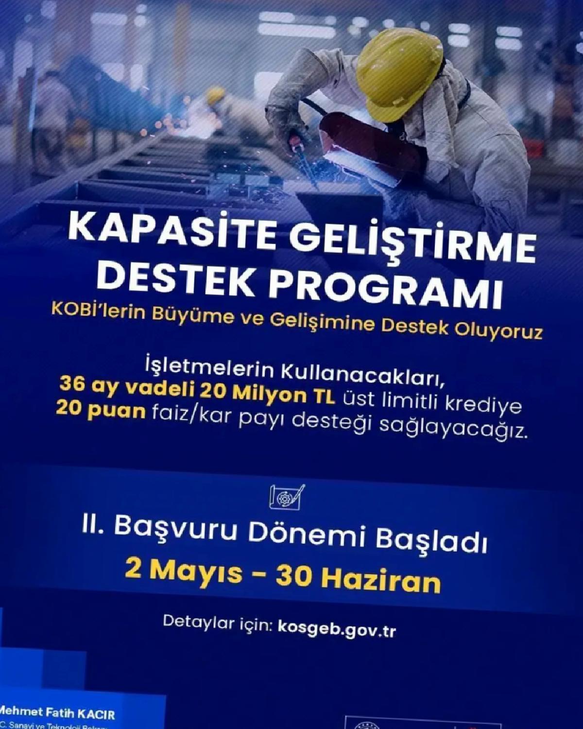 KOSGEB’den KOBİ’lere 20 Milyon Lira Dayanak