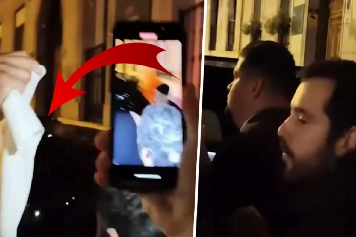 Restorantan sendeleyerek çıkarken kameralara yakalandı, çarşaf altında otomobile bindirildi
