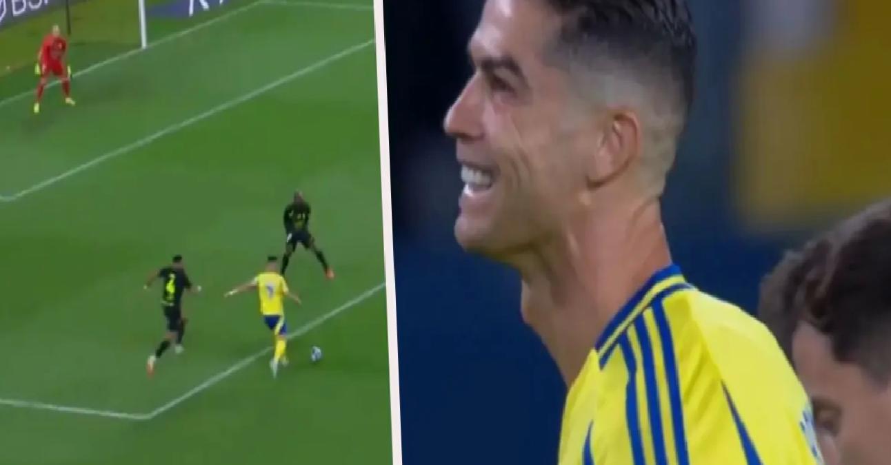 Ronaldo o denli bir şut attı ki kendisi bile güldü