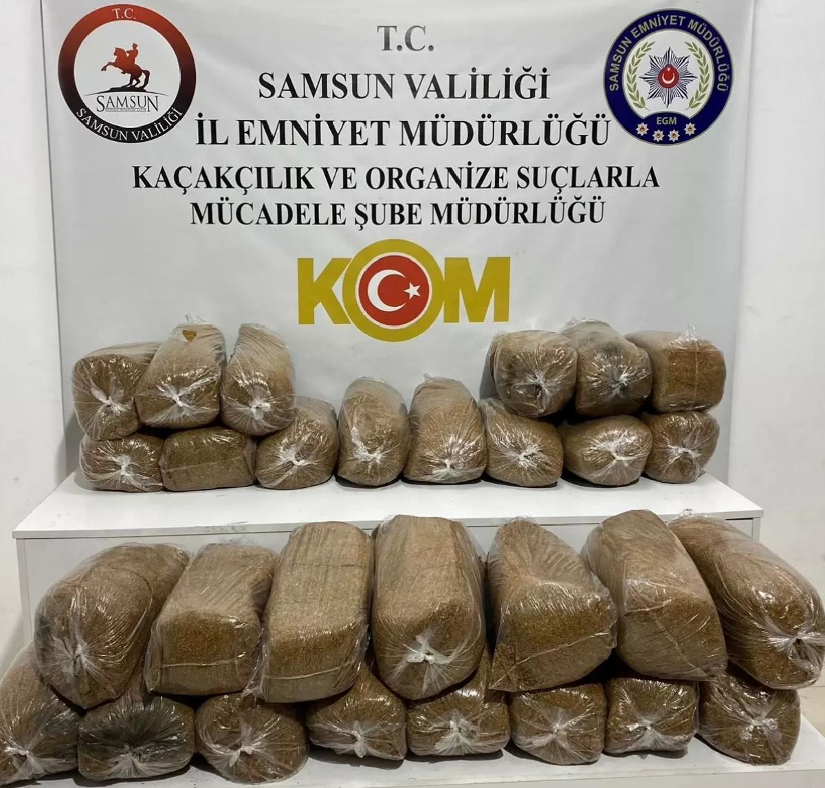 Samsun’da 145 kg Kaçak Tütün Ele Geçirildi