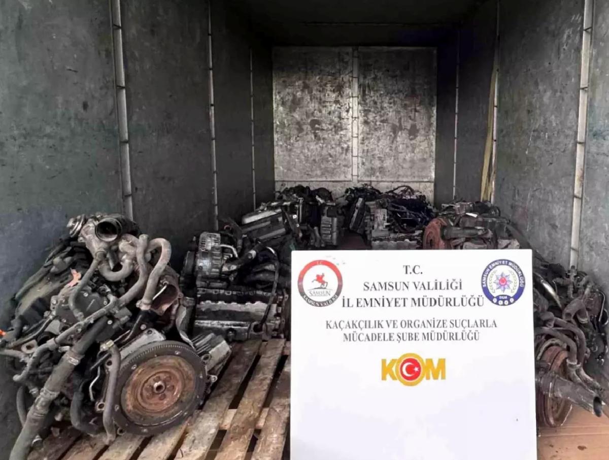 Samsun’da Kaçak Lüks Araç Motoru Operasyonu