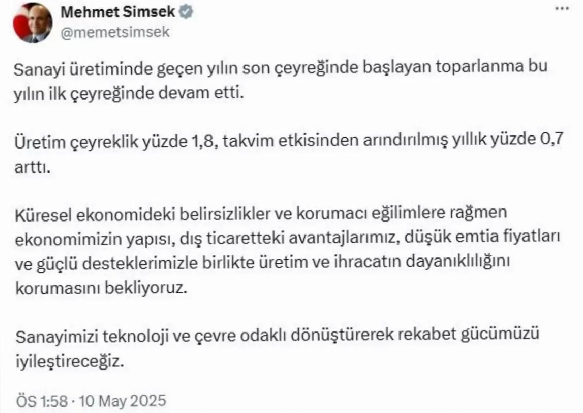 Sanayi Üretiminde Toparlanma Devam Ediyor