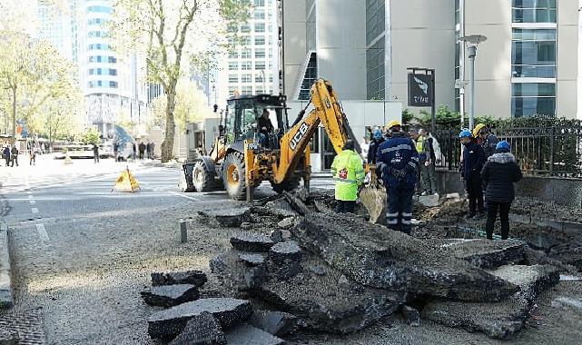 Sarıyer Maslak yol çökmesinde su ve doğalgaz sınırları onarıldı, akış olağana döndü
