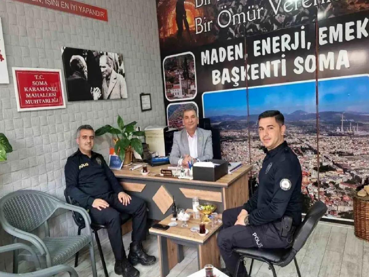 Soma’da Emniyet Müdürü Muhtarlarla Görüştü