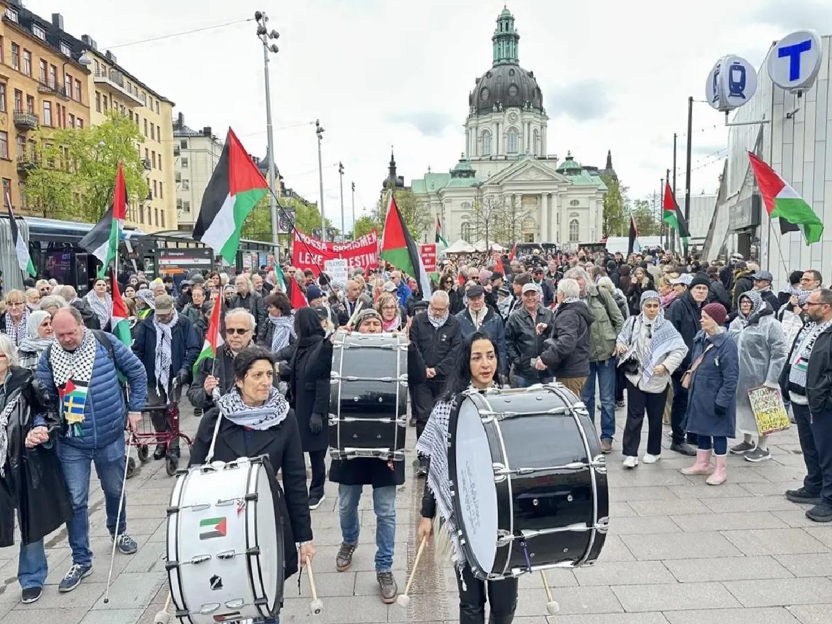Stockholm’de Filistin İçin Protesto
