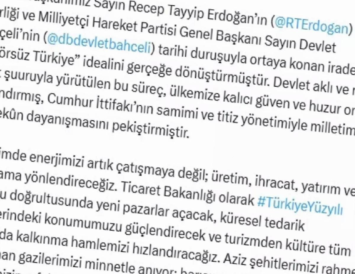 Ticaret Bakanı Bolat: ‘Enerjimizi artık üretime yönlendireceğiz’
