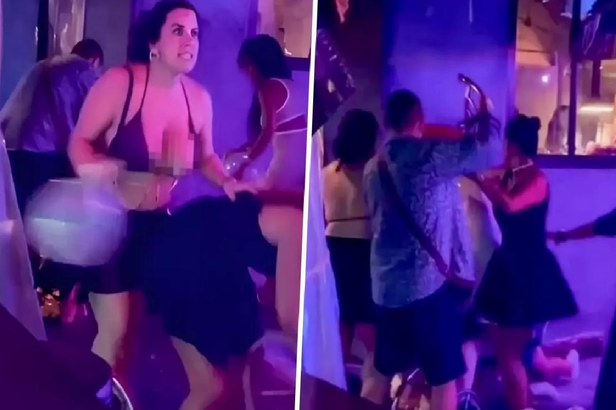Turistler ortasında çıkan bıçaklı arbedeyi ayırmak isterken üstü açıldı