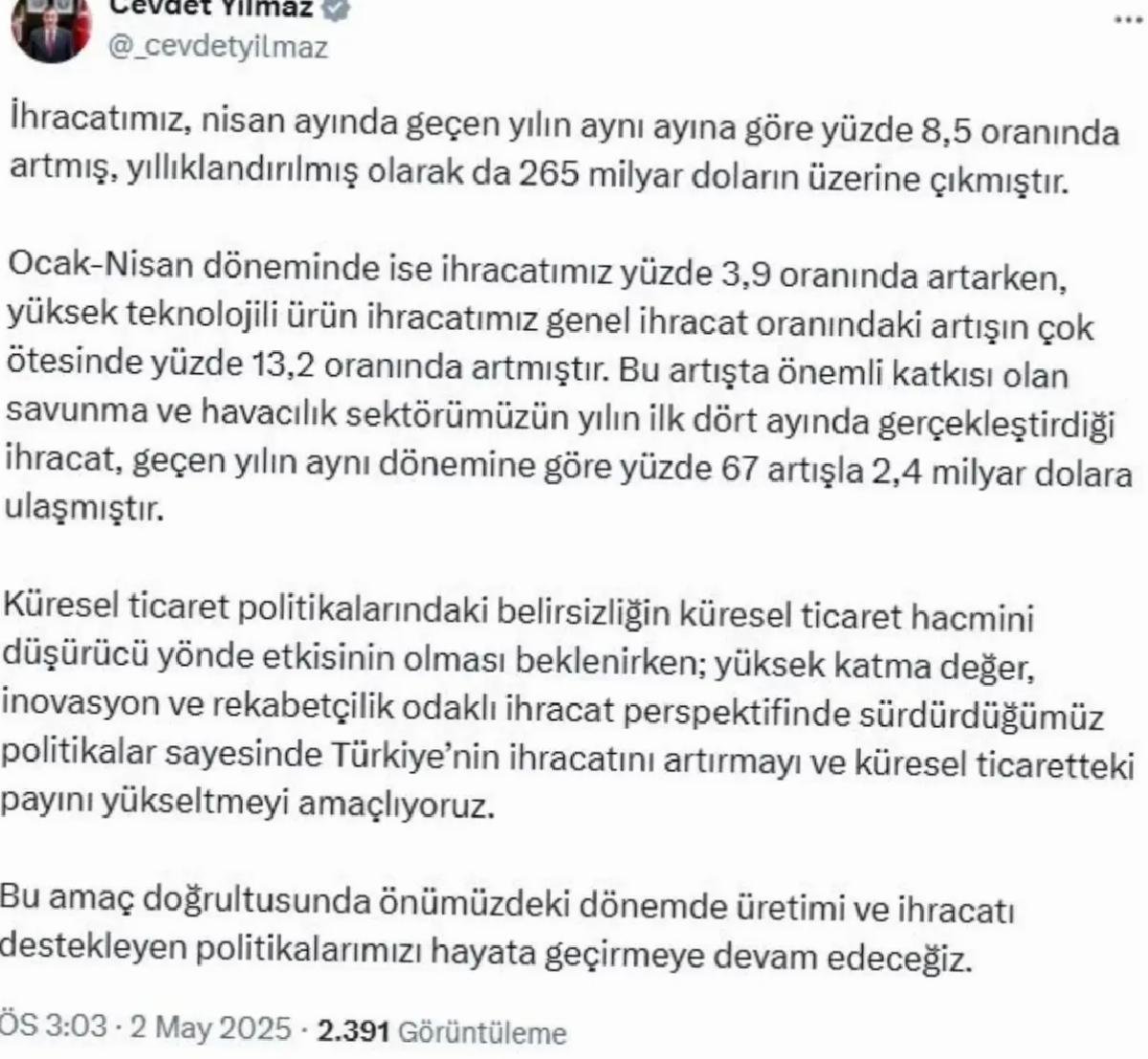 Türkiye İhracatı Artıyor