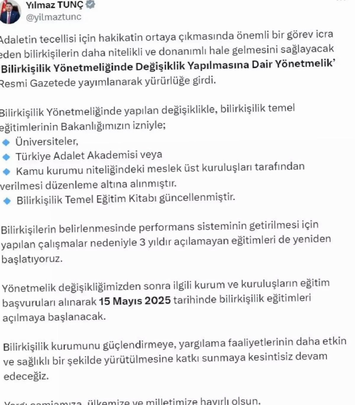 Uzmanlık Yönetmeliği Değişti